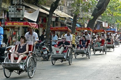 Cyclo in hanoi old quarter